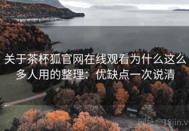 关于茶杯狐官网在线观看为什么这么多人用的整理：优缺点一次说清
