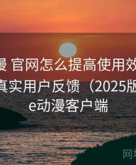 age动漫 官网怎么提高使用效率问题汇总：真实用户反馈（2025版），age动漫客户端