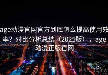 age动漫官网官方到底怎么提高使用效率？对比分析总结（2025版），age动漫正版官网