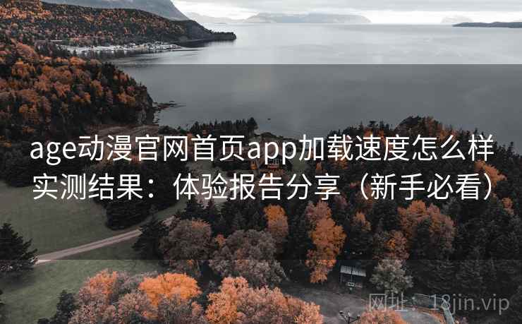 age动漫官网首页app加载速度怎么样实测结果：体验报告分享（新手必看）