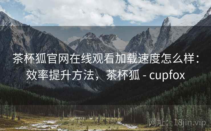 茶杯狐官网在线观看加载速度怎么样：效率提升方法，茶杯狐 - cupfox